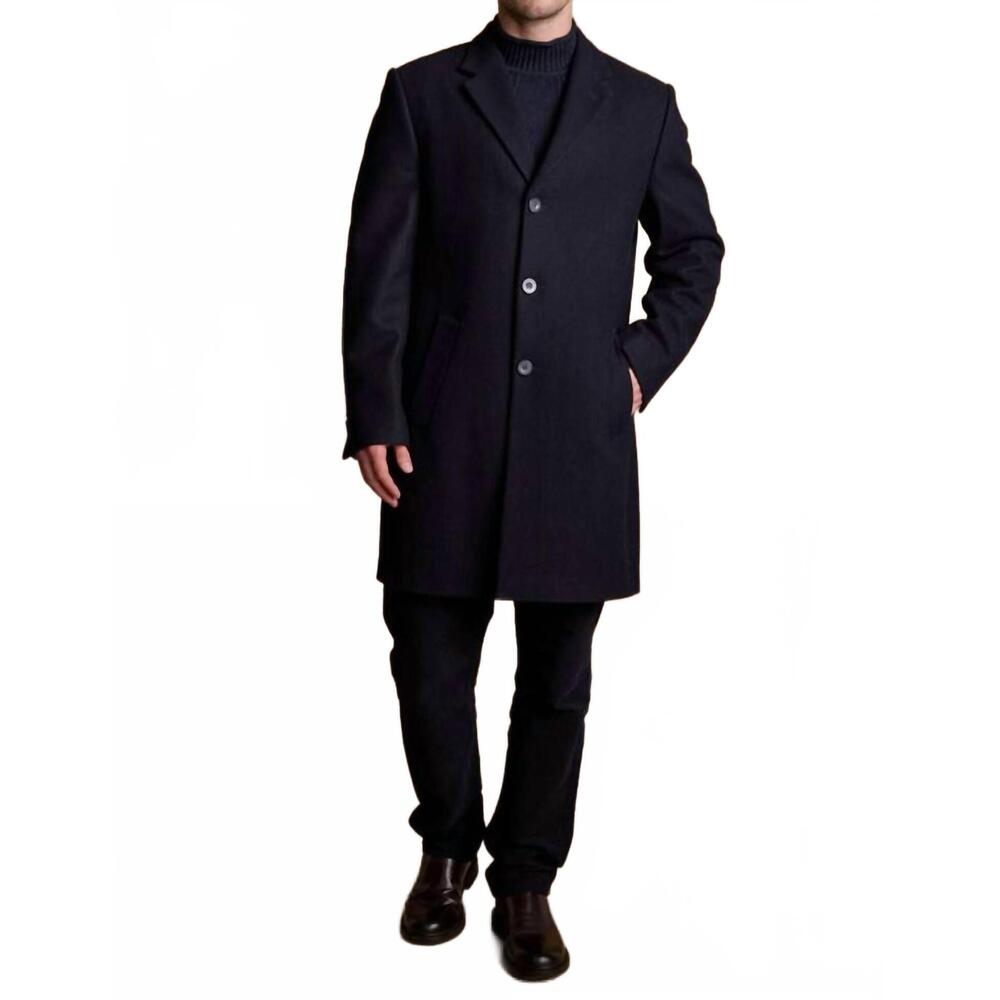 NEW JACK MURPHY owen wool coat in deep navy melton